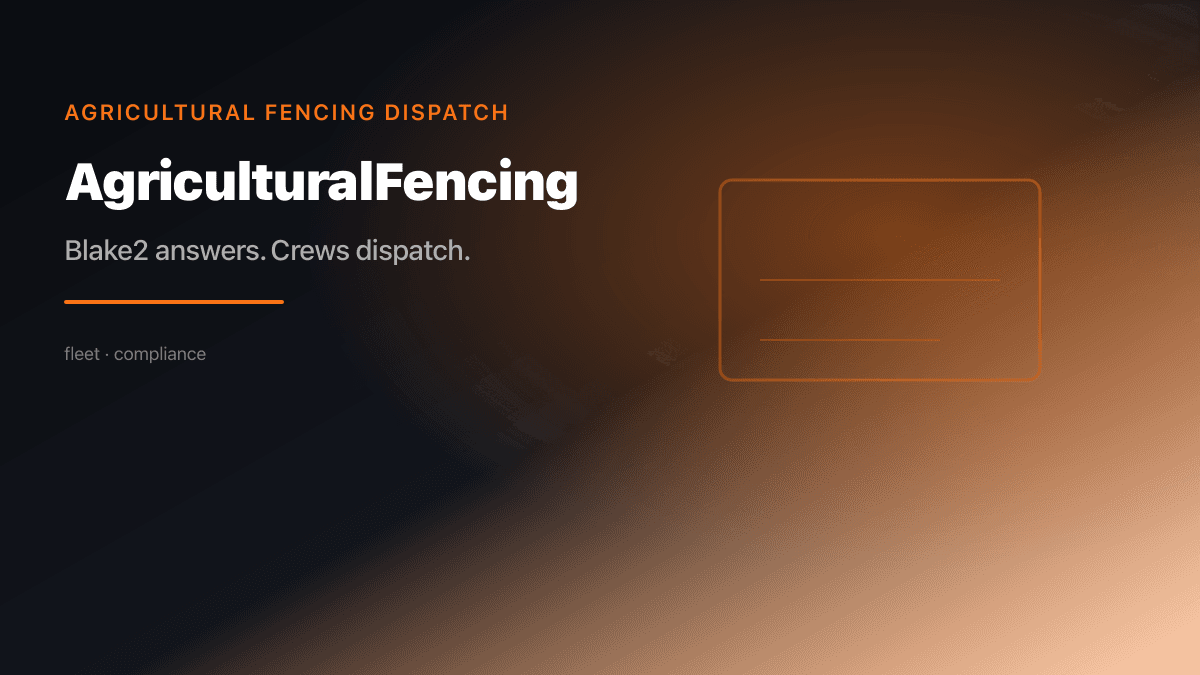 Agricultural Fencing Dispatch preview