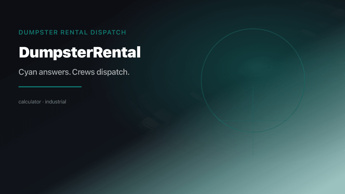 Dumpster Rental Dispatch preview