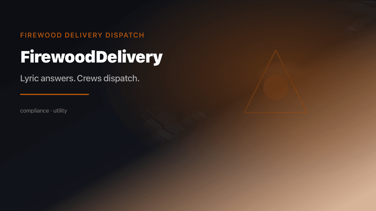 Firewood Delivery Dispatch preview