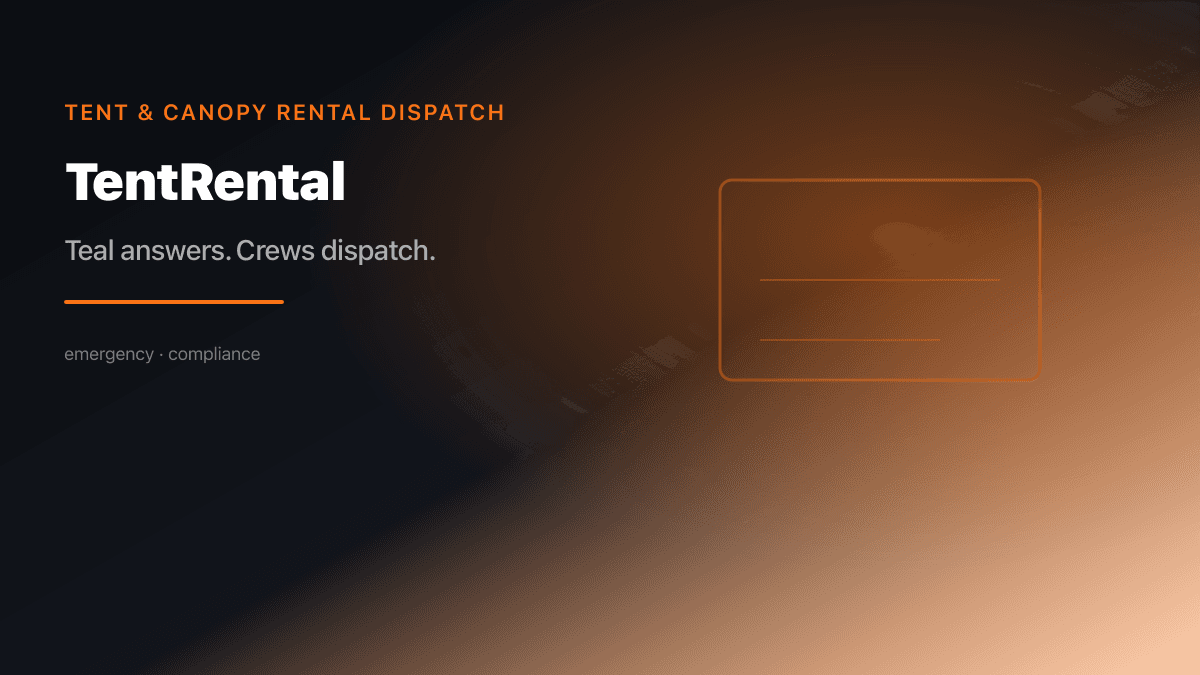 Tent Rental Dispatch preview